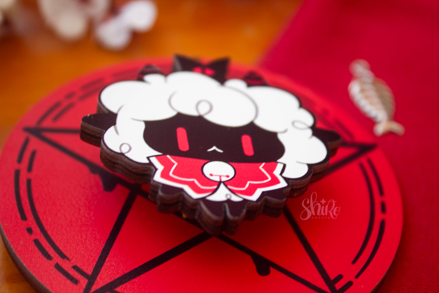 Cult of the Lamb wooden pin