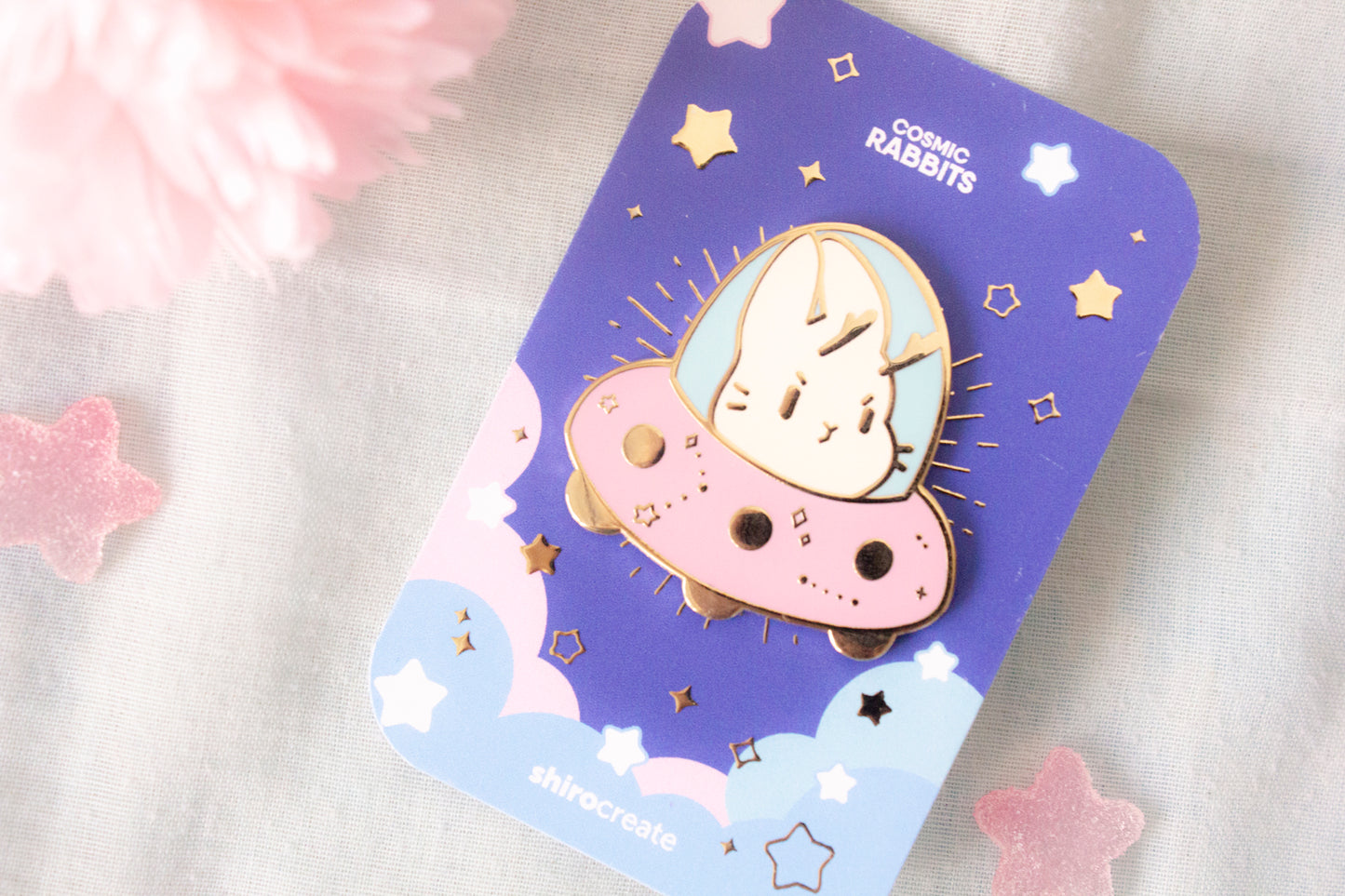 Bunny UFO - Enamel pin