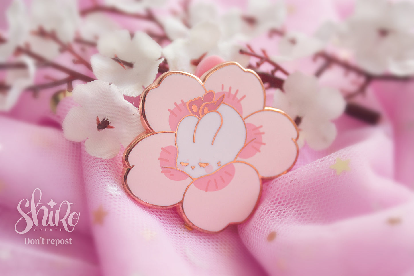 Sleepy Bunny Blossom - Enamel Pin