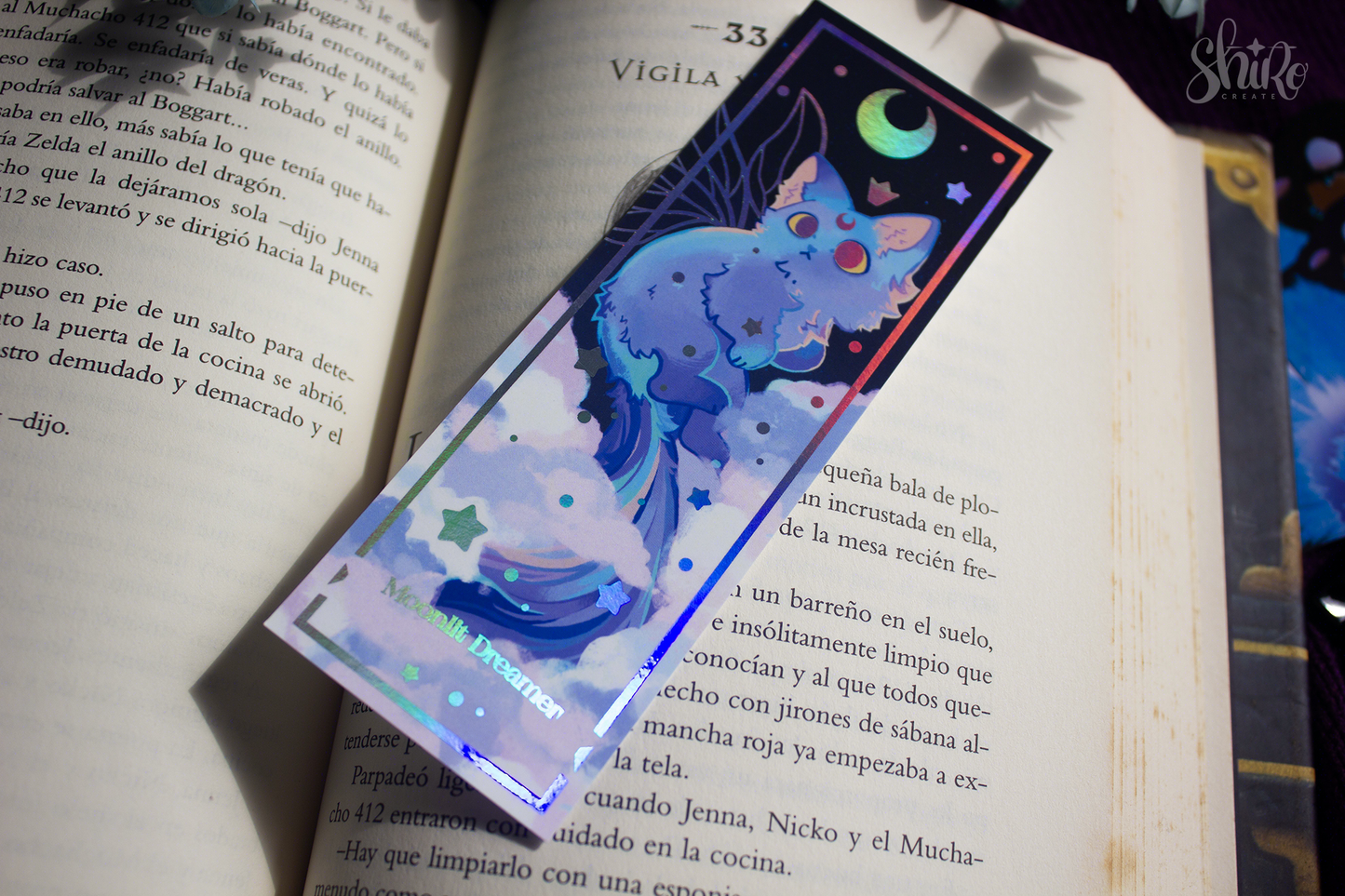 Moonlit Dreamer - Holographic Foil Bookmark
