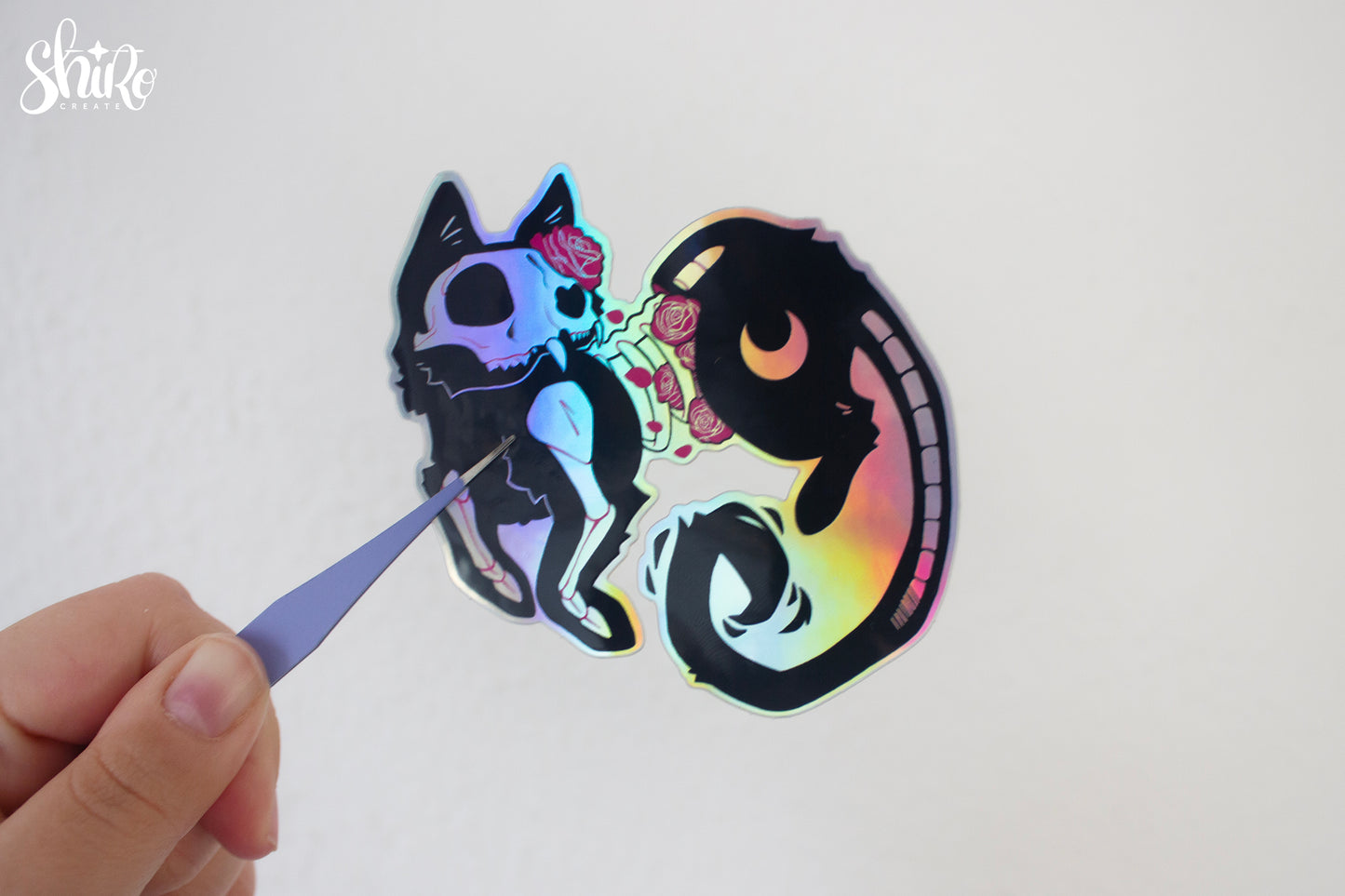 Witch Familiar Cat - Holographic Sticker