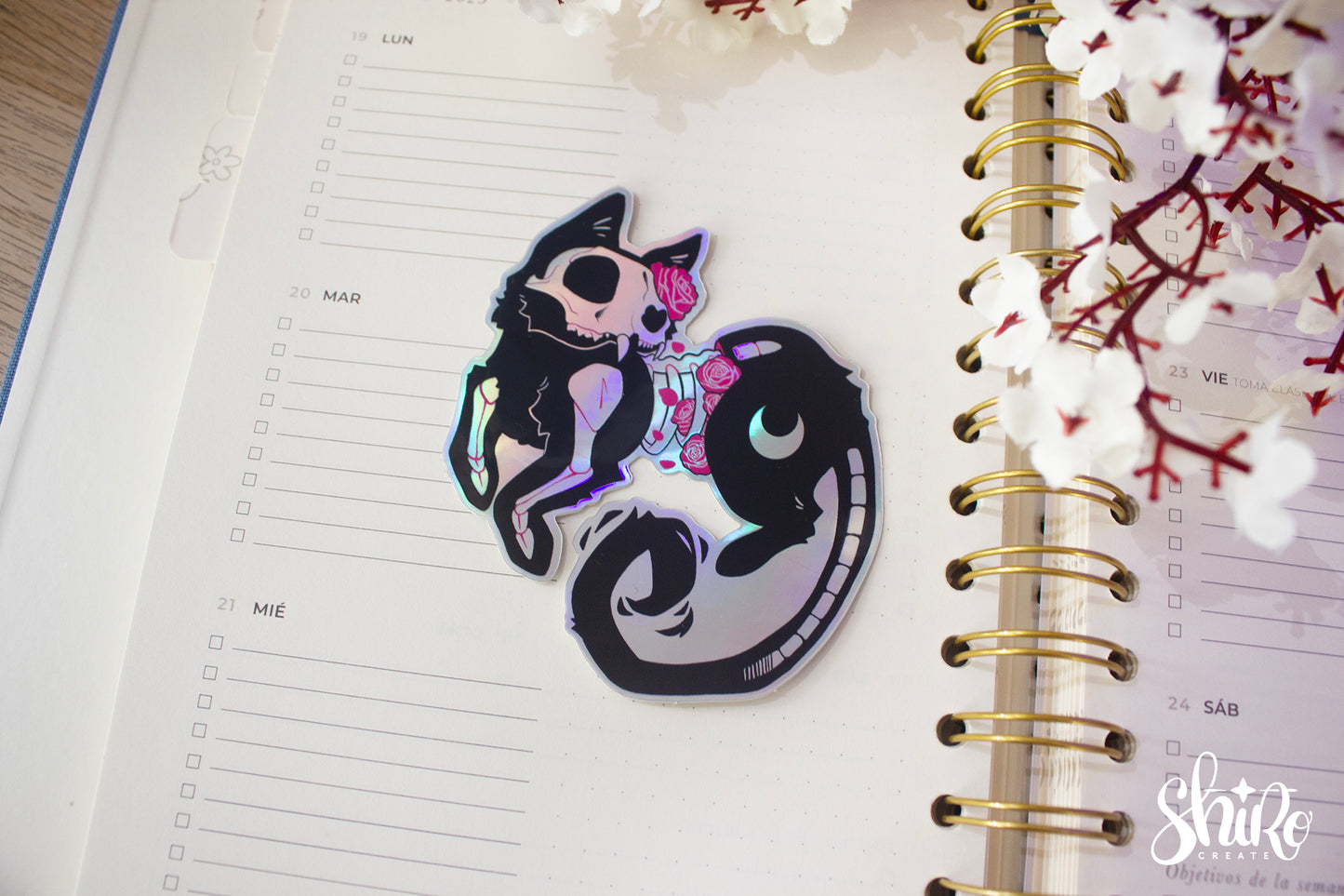 Witch Familiar Cat - Holographic Sticker