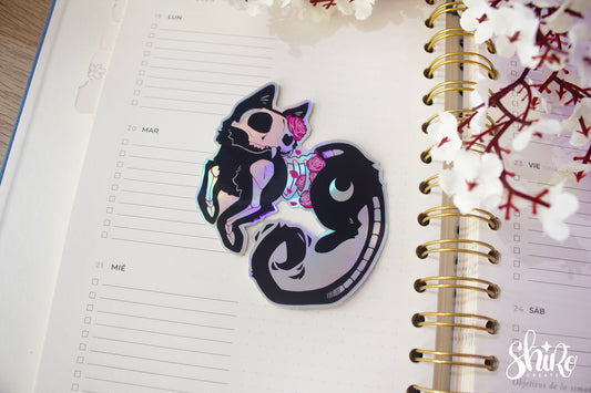 Witch Familiar Cat - Holographic Sticker