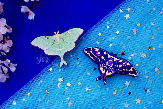Magic Moths wooden pins