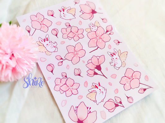 Sakura Rabbits -  Sticker Sheet