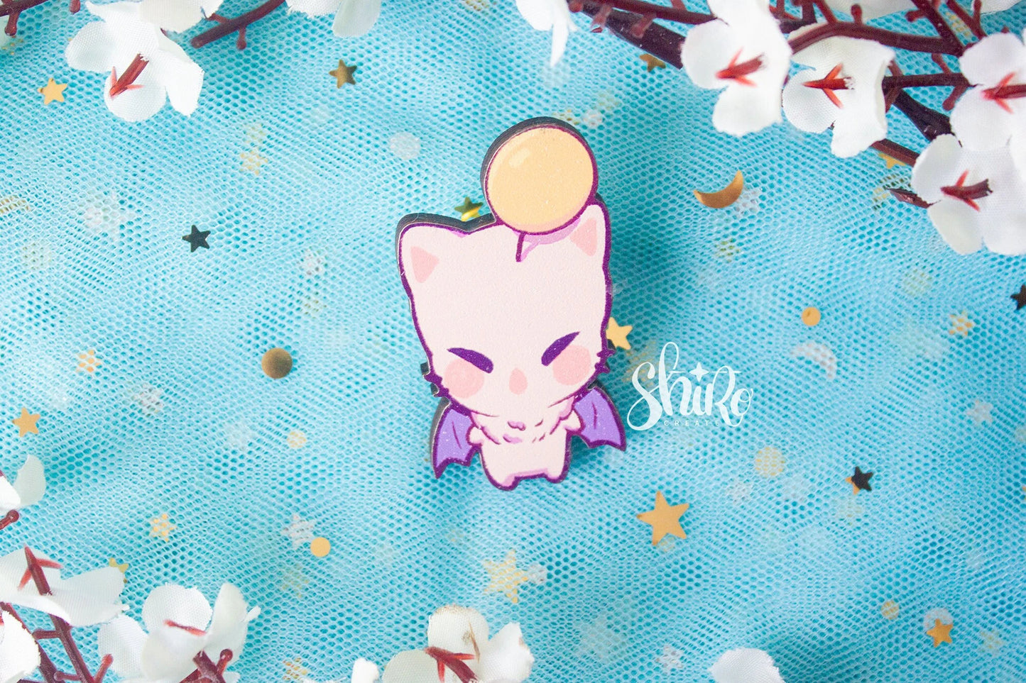 Moogle Wooden Pin - Final Fantasy