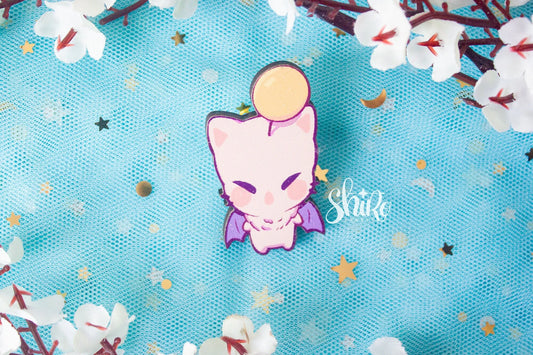 Moogle Wooden Pin - Final Fantasy
